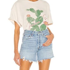 Agolde Parker Long Shorts High Waisted Loose Fit Vintage Short Sz 34 Light Wash